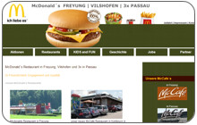 Internetauftritt und Betreuung 5 McDonalds Restaurants 