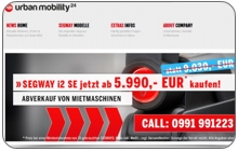 Webdesign und Onlineshop für Urban Mobility Germany Authorized Segway Distributor GmbH