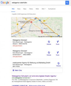 Darstellung Webagentur Schubert in Suchergebnissen